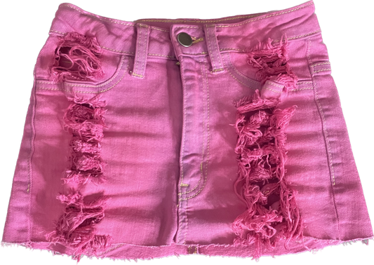 Distressed Mini Skirt